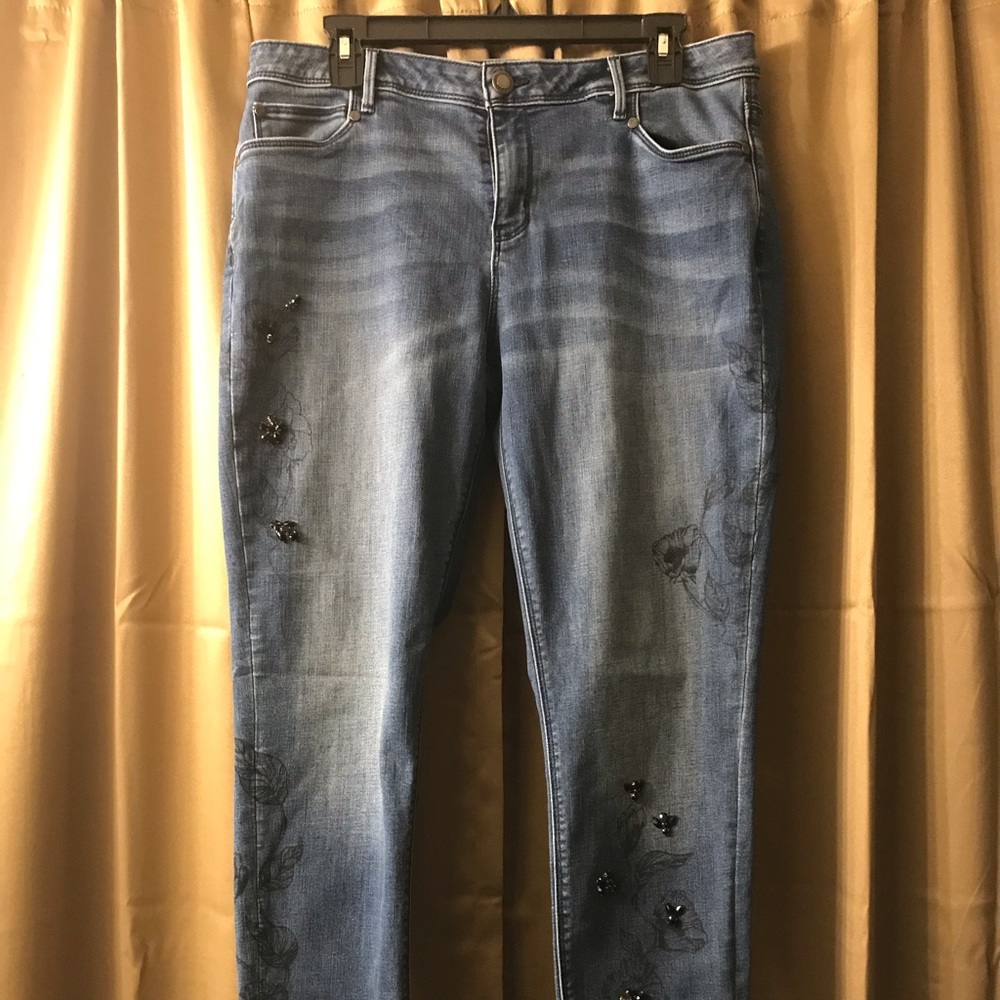 Women’s jeans - Vera Wang painted and embellished